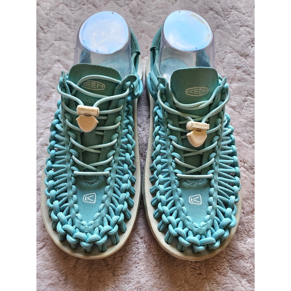 Keen Uneek Turquoise Waterproof Slip On Sandals Womens 9 Blue Corded Outdoor